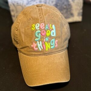 American Eagle Outfitters Tan Cap with Multicolor Embroidery